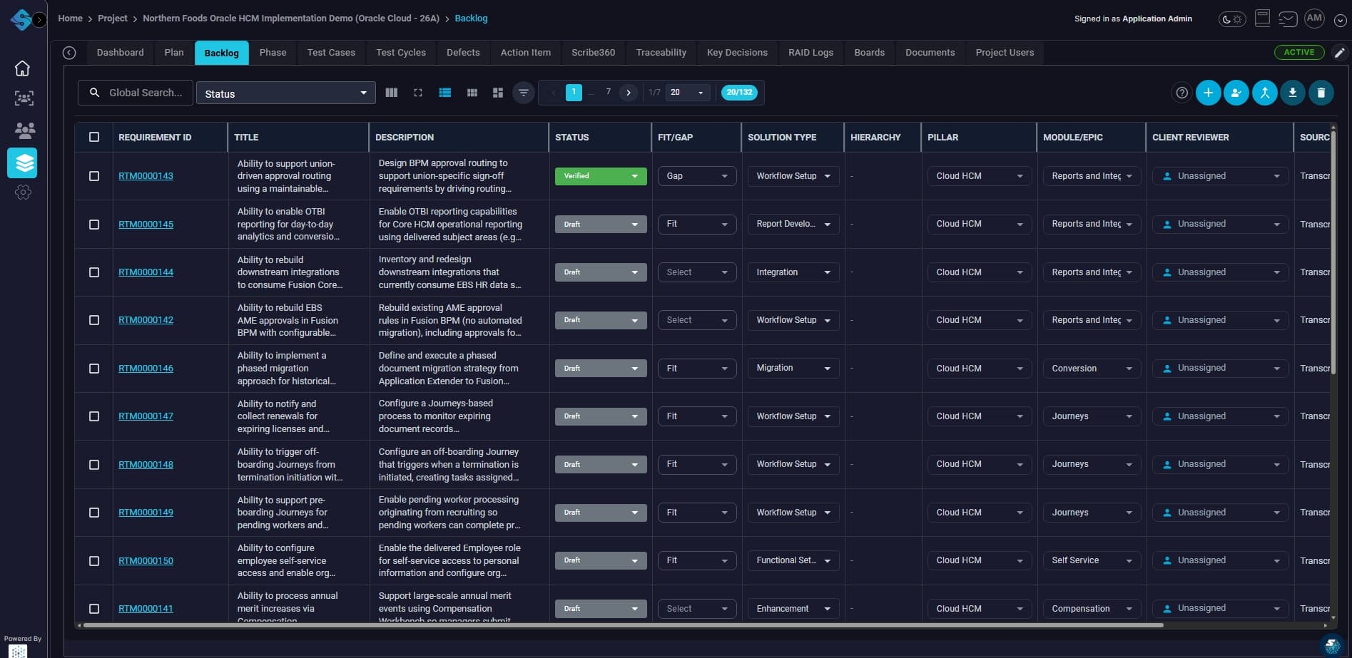 Open your project from the Home page and navigate to the Backlog area