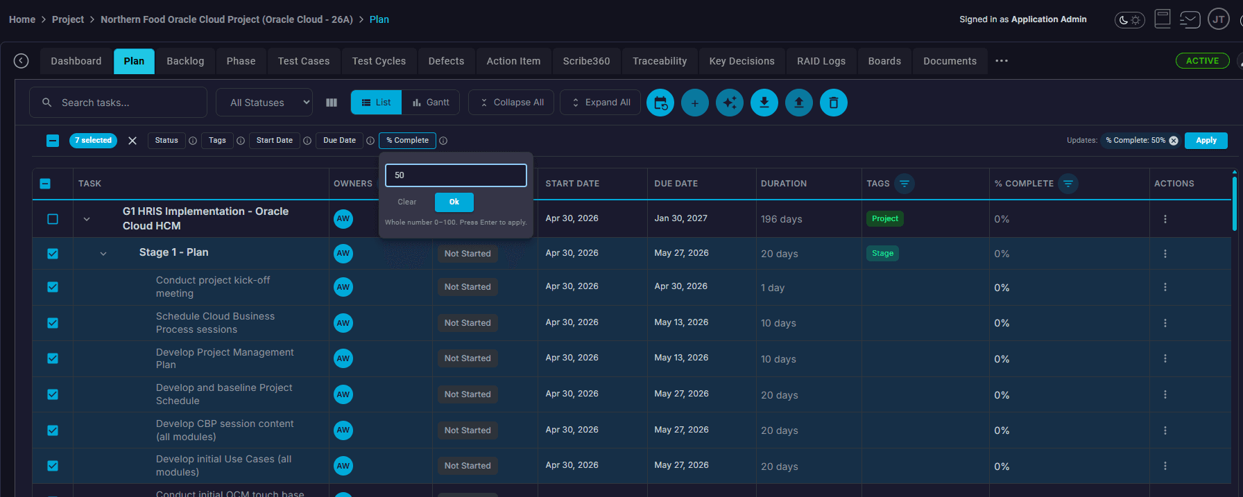 Shift dates in bulk when the timeline slides