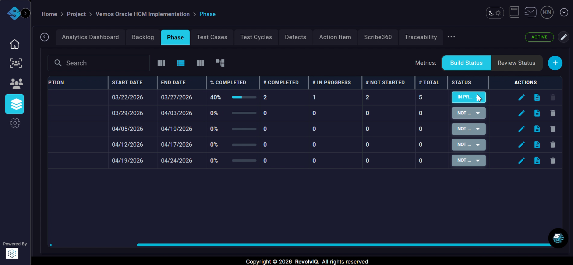 Complete phase and start next