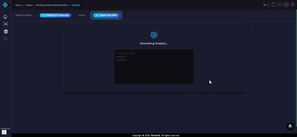 Status log parsing SOW content