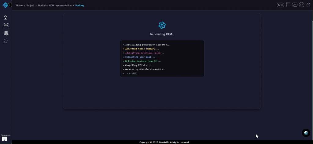 RTM generation pipeline steps